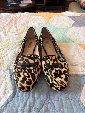 Louise et Cie Leopard Print Flats with Black Bow